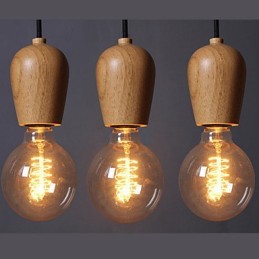 Country Mini Style Others Wood Bamboo Pendant Light Garage