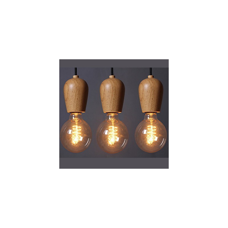 Country Mini Style Others Wood Bamboo Pendant Light Garage