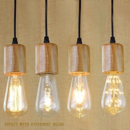 Pendant Lights Traditional Classic Vintage Retro Country Garage Wood Bamboo