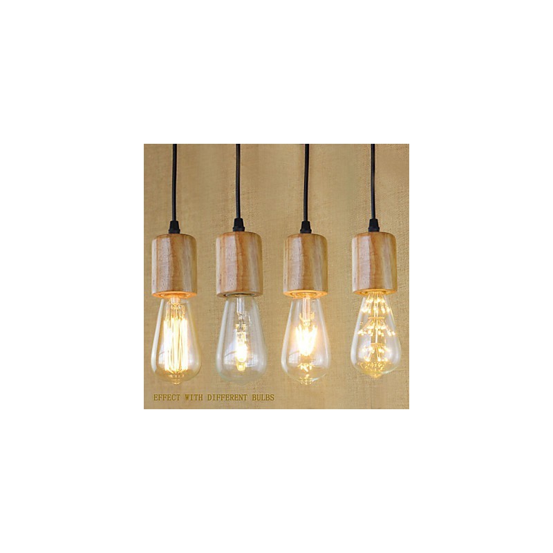 Pendant Lights Traditional Classic Vintage Retro Country Garage Wood Bamboo