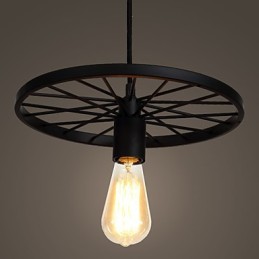 Loft Retro Pendant Lamps American country wrought iron Chandelier industrial style wheel