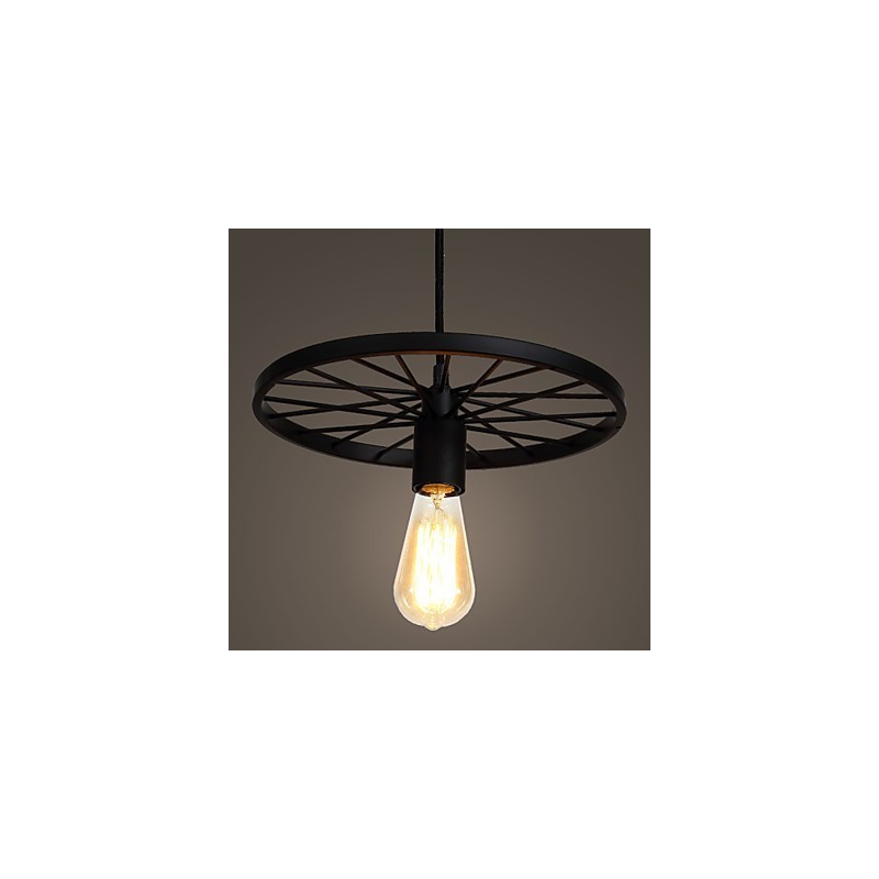Loft Retro Pendant Lamps American country wrought iron Chandelier industrial style wheel