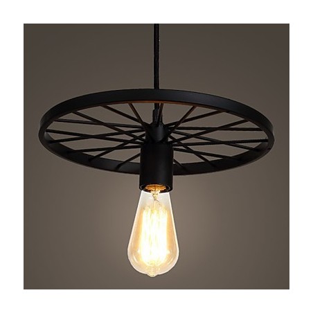 Loft Retro Pendant Lamps American country wrought iron Chandelier industrial style wheel