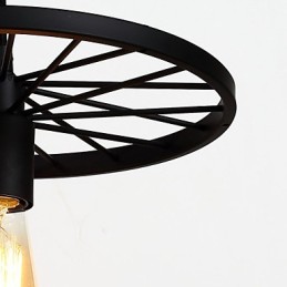 Loft Retro Pendant Lamps American country wrought iron Chandelier industrial style wheel