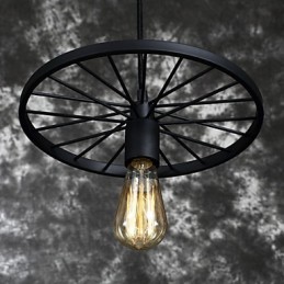 Loft Retro Pendant Lamps American country wrought iron Chandelier industrial style wheel