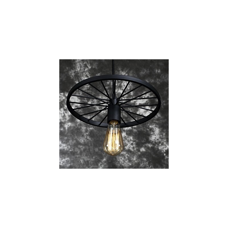 Loft Retro Pendant Lamps American country wrought iron Chandelier industrial style wheel