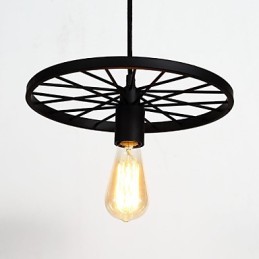 Loft Retro Pendant Lamps American country wrought iron Chandelier industrial style wheel