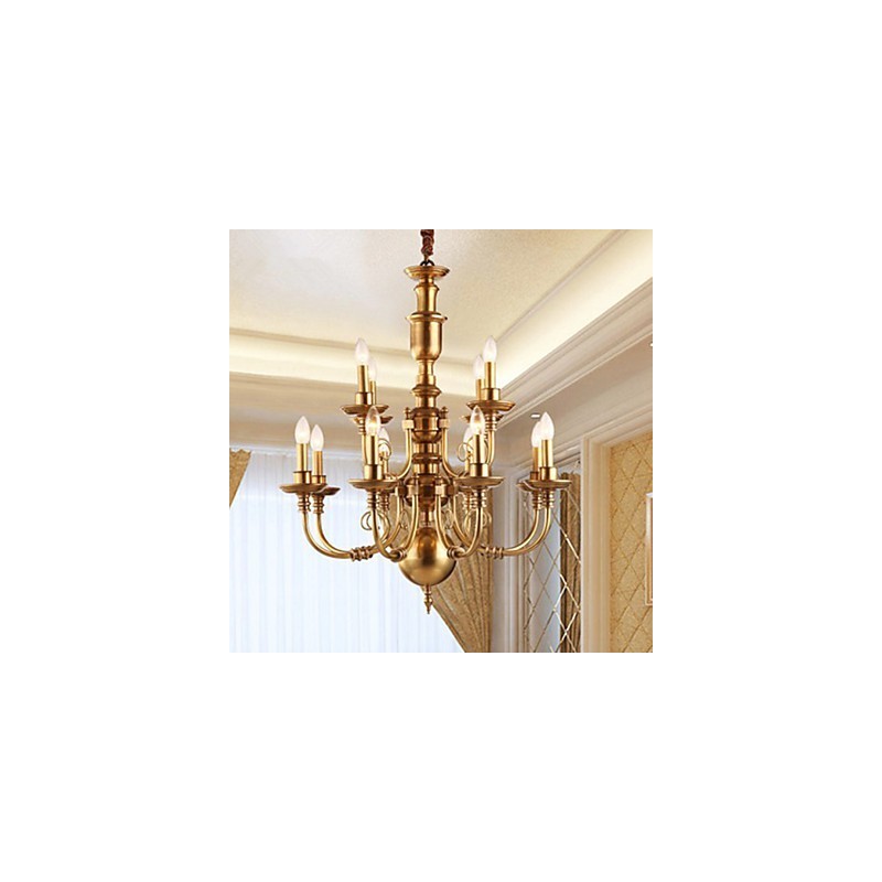 Chandelier Traditional Classic Rustic Lodge Metal
