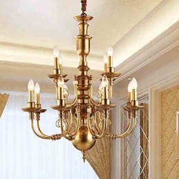 Chandelier Traditional Classic Rustic Lodge Metal
