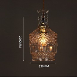 Romantic Bottle Creative Carved Art Glass Chandelier Light Pendant Light