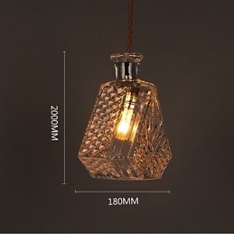 Romantic Bottle Creative Carved Art Glass Chandelier Light Pendant Light