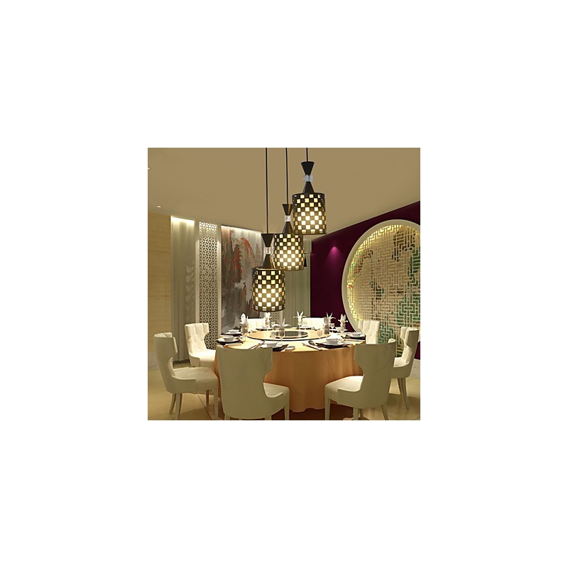 Perforations Nordic Wrought Iron Chandelier Lamp Light