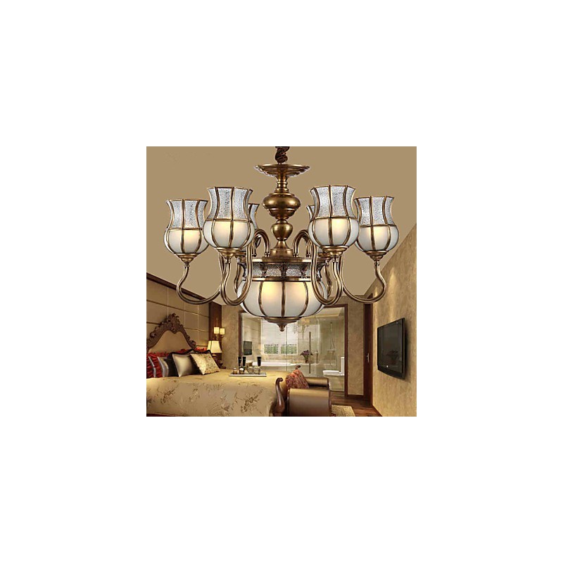 Chandelier Traditional Classic Rustic Lodge Metal
