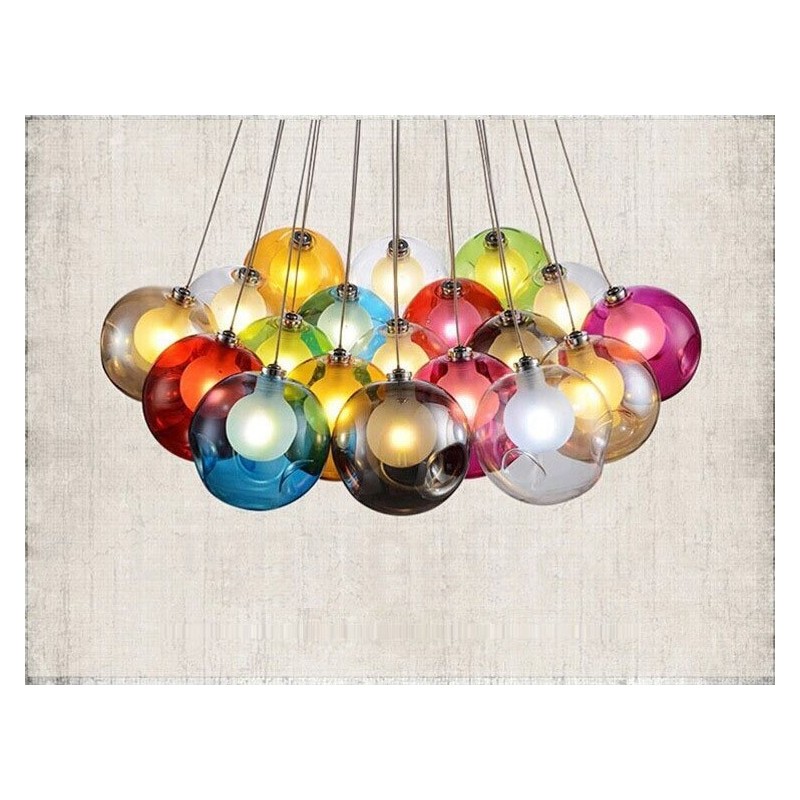 Creative The Nordic Color Restoring Ancient Ways Goldfish Bowl Glass Creative Droplight Lamp Light (If you order multiple glass balls it will come with one pendant fixed) (Please select the Quantity and Colour of the glass ball below)