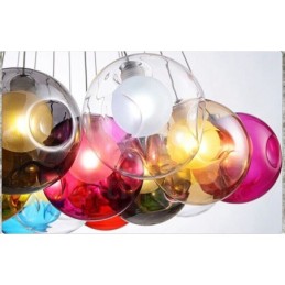 Creative The Nordic Color Restoring Ancient Ways Goldfish Bowl Glass Creative Droplight Lamp Light (If you order multiple glass balls it will come with one pendant fixed) (Please select the Quantity and Colour of the glass ball below)