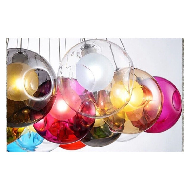 Creative The Nordic Color Restoring Ancient Ways Goldfish Bowl Glass Creative Droplight Lamp Light (If you order multiple glass balls it will come with one pendant fixed) (Please select the Quantity and Colour of the glass ball below)