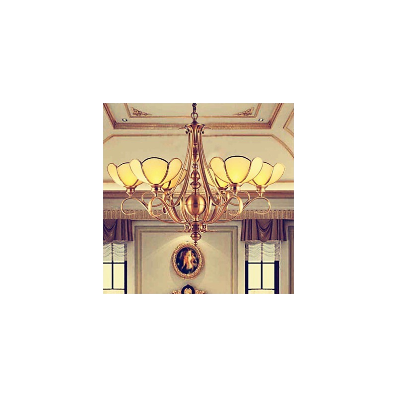 Traditional Classic Rustic Lodge Brass Metal Chandelier