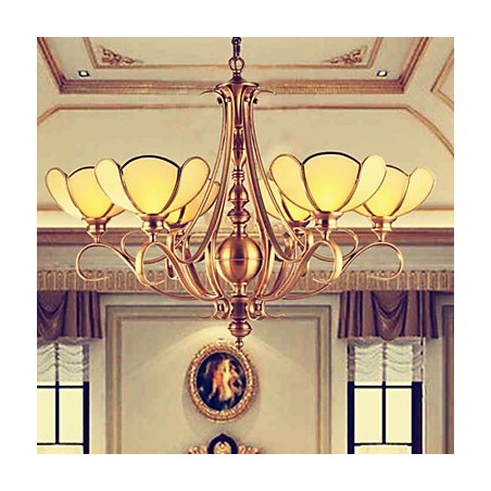 Traditional Classic Rustic Lodge Brass Metal Chandelier