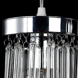 Modern Contemporary Crystal Chrome Metal Pendant Light