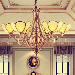 Traditional Classic Rustic Lodge Brass Metal Chandelier