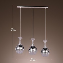French Style Creative 3 Light Pendant in Shape Of Goblet