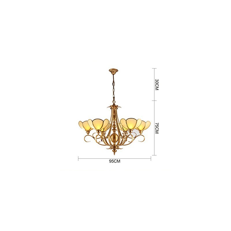 Traditional Classic Rustic Lodge Brass Metal Chandelier