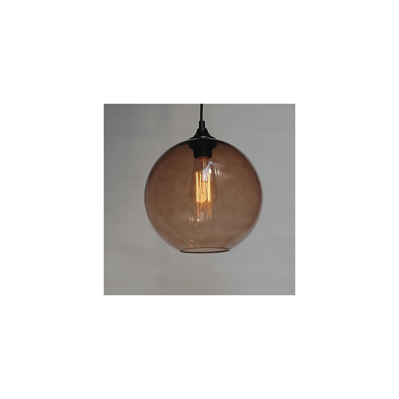 Modern Glass Pendant Light in Round brown Bubble Design