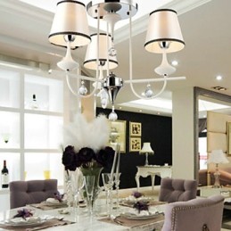 Modern Contemporary Crystal Chrome Metal Chandelier