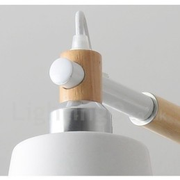 Modern Contemporary Wood 6 Light Chandelier Lamp