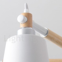 Modern Contemporary Wood 6 Light Chandelier Lamp