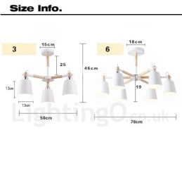 Modern Contemporary Wood 6 Light Chandelier Lamp
