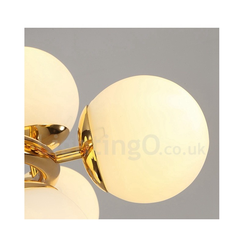 8 Light Modern Contemporary Chandelier with Glass Shade Light