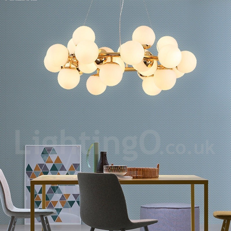24 Light Modern Contemporary Chandelier with Glass Shade Light