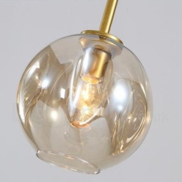 Modern Contemporary 7 Light Chandelier with Clear Glass Shade & Lamp