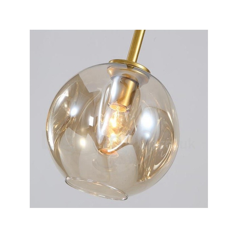 Modern Contemporary 7 Light Chandelier with Clear Glass Shade & Lamp