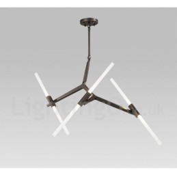 6 Light Modern Contemporary 2 Tier Chandelier Light (Black Golden)