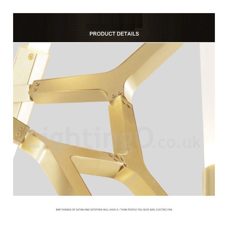 6 Light Modern Contemporary 2 Tier Chandelier Light (Black Golden)