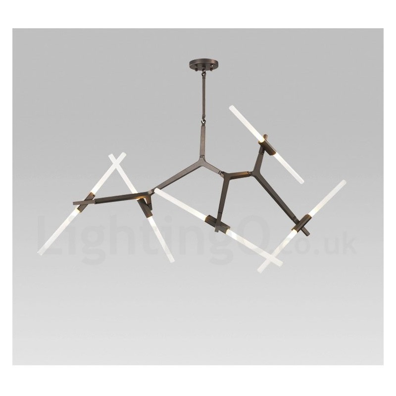 10 Light Modern Contemporary Chandelier Light (Black Golden)