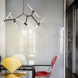 10 Light Modern Contemporary Chandelier Light (Black Golden)