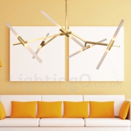 10 Light Modern Contemporary Chandelier Light (Black Golden)