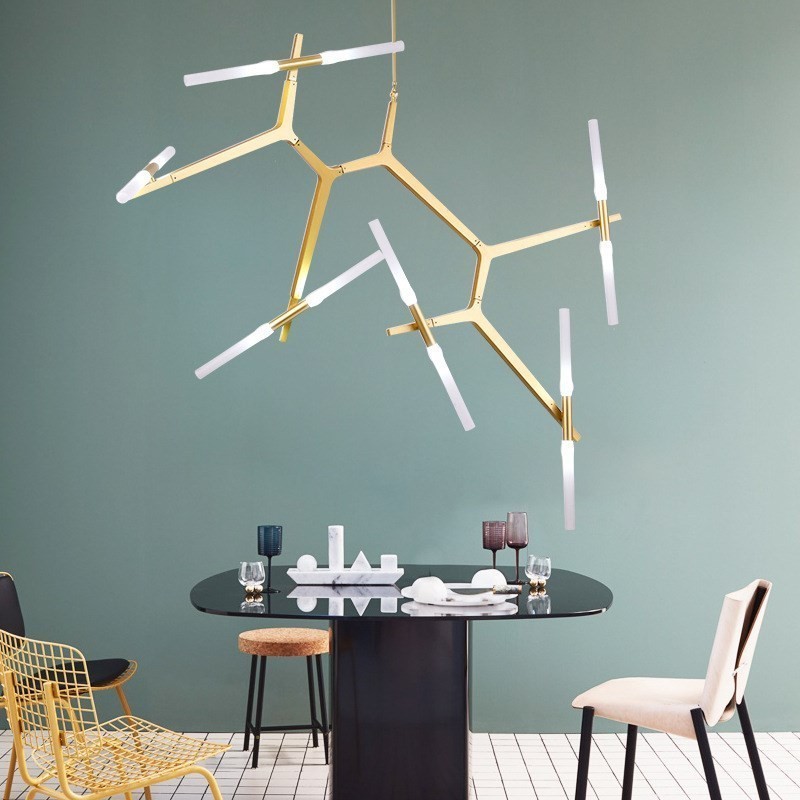 12 Light Modern Contemporary Chandelier Light (Black Golden)