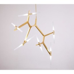 12 Light Modern Contemporary Chandelier Light (Black Golden)