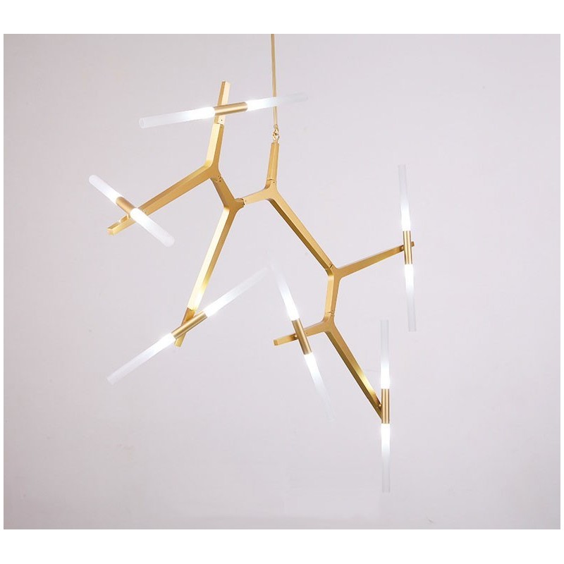 12 Light Modern Contemporary Chandelier Light (Black Golden)