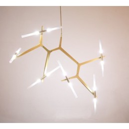 12 Light Modern Contemporary Chandelier Light (Black Golden)