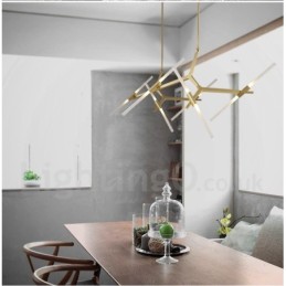 12 Light Modern Contemporary Chandelier Light (Black Golden)