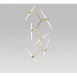 12 Light Modern Contemporary Chandelier Light (Black Golden)