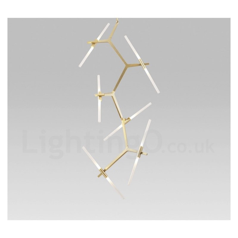 12 Light Modern Contemporary Chandelier Light (Black Golden)