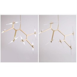 12 Light Modern Contemporary Chandelier Light (Black Golden)