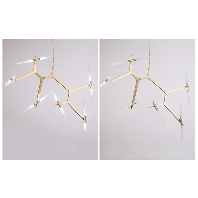 12 Light Modern Contemporary Chandelier Light (Black Golden)