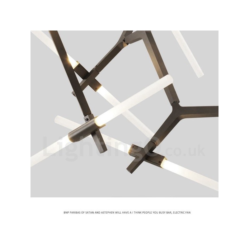 12 Light Modern Contemporary Chandelier Light (Black Golden)